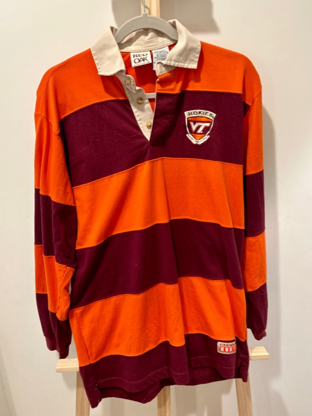 Vintage Virginia Tech Hokies rugby shirt by Red Oak Men’s Medium